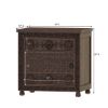 Picture of Newari Hand Carved Solid Wood Nightstand With 1 Drawer