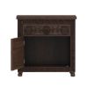 Picture of Newari Hand Carved Solid Wood Nightstand With 1 Drawer