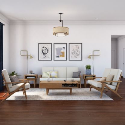 Picture of Palermo Teak Wood Mid-century Modern 6 Piece Living Room Set