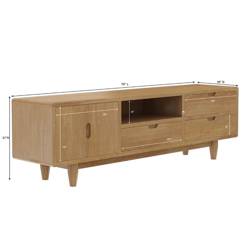 Palermo Mid-Century Modern Teak Wood TV Stand (70