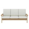 Picture of Palermo Teak Wood High Back Mid-Century Modern 3-Seater Sofa		