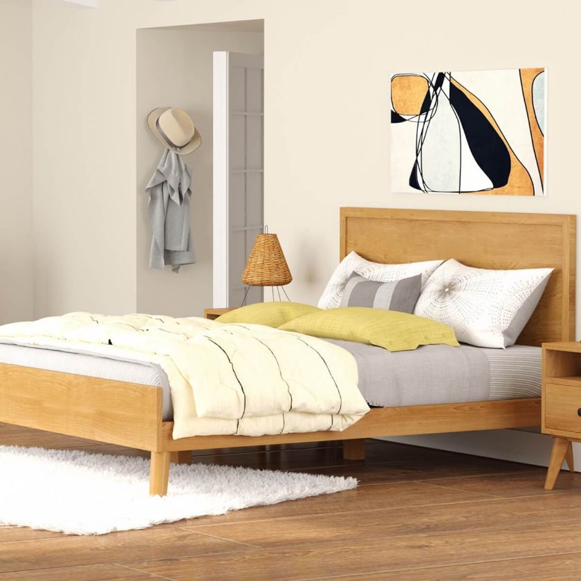Picture of Harlow Solid Wood Mid Century Modern Platform Bed