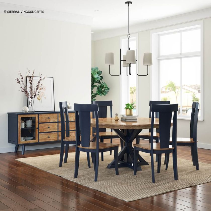 Picture of Salzburg Rustic Two-Tone Solid Wood Dining Room