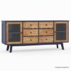 Picture of Salzburg Two Tone Solid Wood 6 Drawer Large Buffet Cabinet