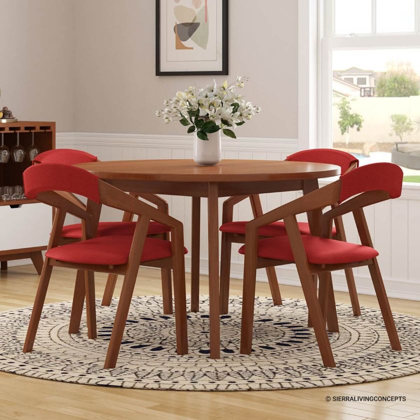 Picture of Ambrose Mid Century Modern 4 Seater Small Round Kitchen Table Set