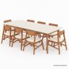 Picture of Aragon Two Tone Mid-Century Modern Solid Wood Dining Table Chair Set