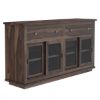 Picture of Pescara Rustic Solid Wood Large Buffet with Sliding Glass Door
