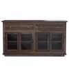 Picture of Pescara Rustic Solid Wood Large Buffet with Sliding Glass Door