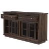 Picture of Pescara Rustic Solid Wood Large Buffet with Sliding Glass Door