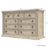 Picture of Nebula Rustic Solid Wood Large Dresser With 9 Drawers