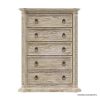 Picture of Nebula Hand Carved Solid Wood Tall Dresser With 5 Drawers