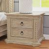 Picture of Nebula Rustic Solid Wood Hand-Carved Nightstand With 2 Drawers