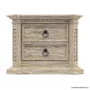 Picture of Nebula Rustic Solid Wood Hand-Carved Nightstand With 2 Drawers