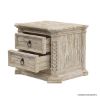 Picture of Nebula Rustic Solid Wood Hand-Carved Nightstand With 2 Drawers