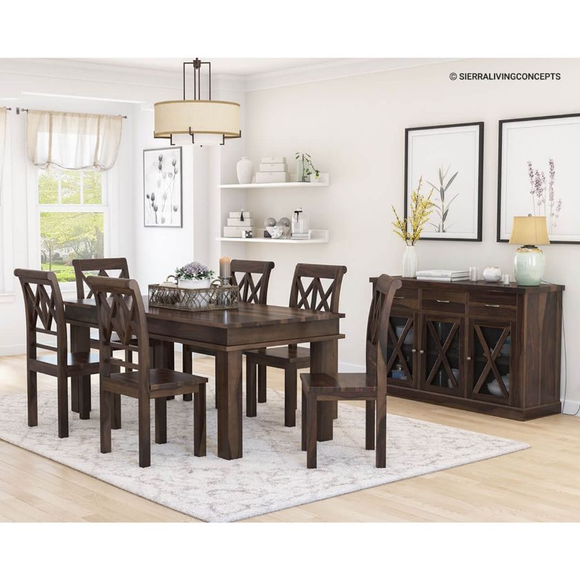 Picture of Chester Rustic Solid Wood 8 Piece Dining Room Collection