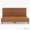 Picture of Hackney Mid-Century Modern Solid Teak Wood Platform Bed