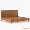 Picture of Hackney Mid-Century Modern Solid Teak Wood Platform Bed