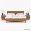 Picture of Hackney Mid-Century Modern Solid Teak Wood Platform Bed