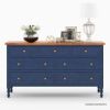 Picture of Repton Blue Two Tone Solid Wood 7 Drawer Bedroom Dresser