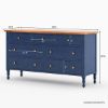 Picture of Repton Blue Two Tone Solid Wood 7 Drawer Bedroom Dresser