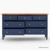 Picture of Repton Blue Two Tone Solid Wood 7 Drawer Bedroom Dresser