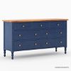 Picture of Repton Blue Two Tone Solid Wood 7 Drawer Bedroom Dresser