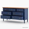 Picture of Repton Blue Two Tone Solid Wood 7 Drawer Bedroom Dresser