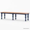 Picture of Repton Blue Two-Tone Solid Wood Bedroom Bench