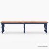 Picture of Repton Blue Two-Tone Solid Wood Bedroom Bench