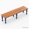 Picture of Repton Blue Two-Tone Solid Wood Bedroom Bench