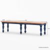 Picture of Repton Blue Two-Tone Solid Wood Bedroom Bench