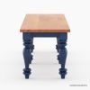 Picture of Repton Blue Two-Tone Solid Wood Bedroom Bench