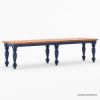 Picture of Repton Blue Two-Tone Solid Wood Bedroom Bench