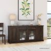 Picture of Clanton Rustic Solid Wood Glass Door 2 Drawer Long Buffet Cabinet