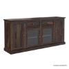 Picture of Clanton Rustic Solid Wood Glass Door 2 Drawer Long Buffet Cabinet