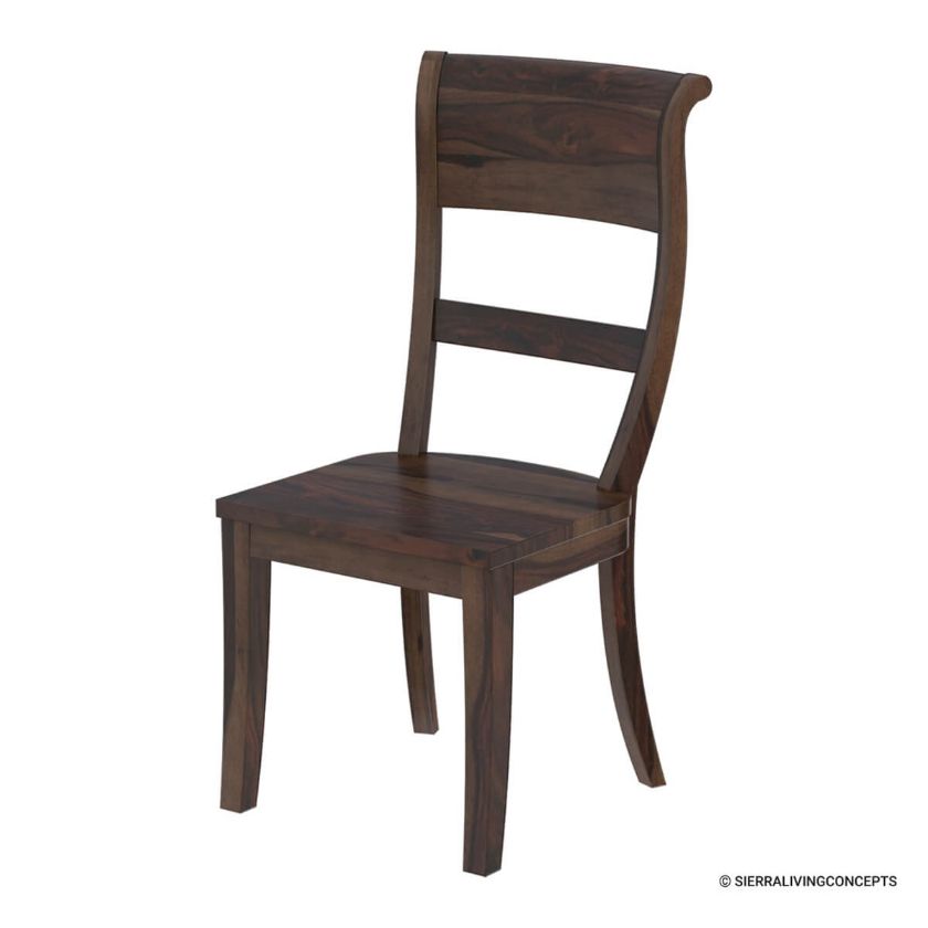 Picture of Clanton Rustic Solid Wood Kitchen Side Dining Chair Furniture