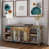 Picture of Wilmington Rustic Solid Wood Extra Long Buffet Cabinet with Glass Door