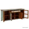Picture of Wilmington Rustic Solid Wood Extra Long Buffet Cabinet with Glass Door
