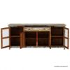 Picture of Wilmington Rustic Solid Wood Extra Long Buffet Cabinet with Glass Door