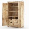 Picture of Cumbria Handcrafted Rustic Solid Mango Wood Large Clothing Armoire 