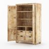 Picture of Cumbria Handcrafted Rustic Solid Mango Wood Large Clothing Armoire 
