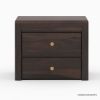 Picture of Basildon Modern Farmhouse Solid Wood Handcrafted 2 Drawer Nightstand