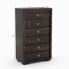 Picture of Basildon Modern Farmhouse Solid Wood 6 Drawer Tall Dresser