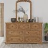 Picture of Preston Solid Teak Wood Traditional Rustic 7 Drawer Dresser