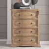 Picture of Preston Solid Teak Wood Traditional Rustic 4 Drawer Tall Dresser
