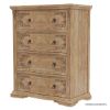 Picture of Preston Solid Teak Wood Traditional Rustic 4 Drawer Tall Dresser