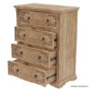 Picture of Preston Solid Teak Wood Traditional Rustic 4 Drawer Tall Dresser