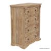 Picture of Preston Solid Teak Wood Traditional Rustic 4 Drawer Tall Dresser