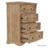 Picture of Preston Solid Teak Wood Traditional Rustic 4 Drawer Tall Dresser
