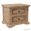 Picture of Preston Solid Teak Wood Traditional Rustic 2 Drawer Nightstand